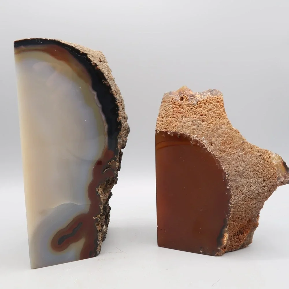 Paper weighs or Book ends Solid Bruneau Jasper & Blue‎ Agate Polish Rock
